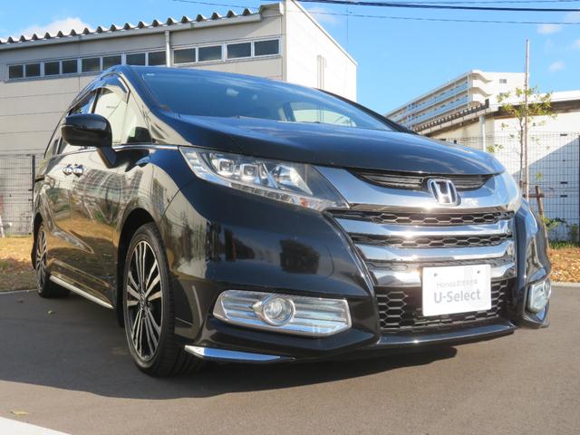 オデッセイ アブソルート　ＥＴＣ　クルーズコントロール　純正インターメモリーナビ　左側電動スライドドア　ＶＳＡ（横滑り防止）　ＣＴＢＡ（衝突軽減ブレーキ）　ＬＥＤヘットライト　フォグランプ　純正アルミホイール（3枚目）