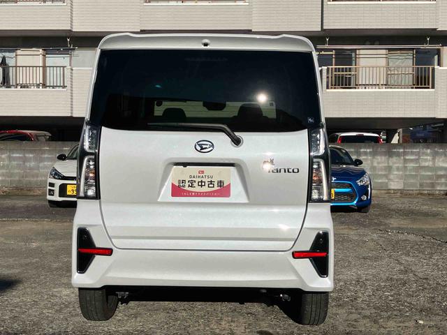 タント カスタムＲＳ　２ＷＤ　スマートアシスト　ＣＶＴ　シートヒーター　クルーズコントロール　パノラマモニター　ターボ　両側電動スライドドア　ミラクルオープンドア　ＥＴＣ付き　　オートライト　プッシュボタンスタート（4枚目）