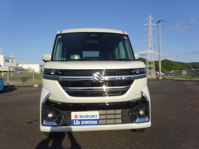 スペーシアカスタム カスタム HYBRID XSターボ  全方位ナビ スライドドア 純正ナビ シートヒーター プッシュスタート オートエアコン スズキセーフティーサポート アイドリングストップ 衝突安全ボディ 横滑り防止機能 盗難防止システム(3枚目)