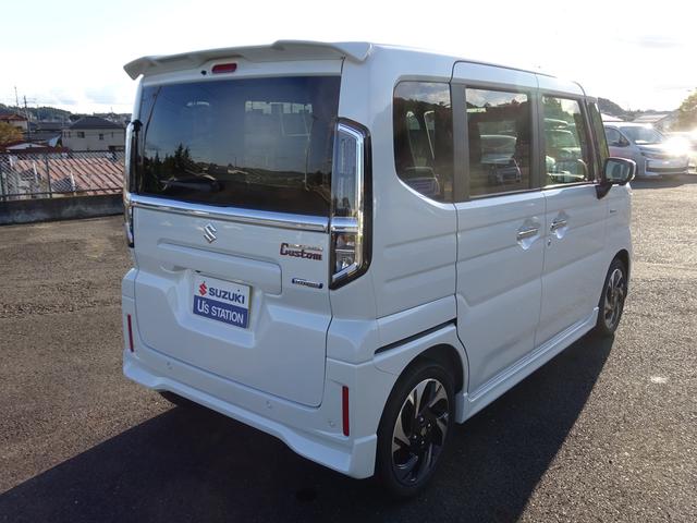スペーシアカスタム カスタム HYBRID XSターボ  全方位ナビ スライドドア 純正ナビ シートヒーター プッシュスタート オートエアコン スズキセーフティーサポート アイドリングストップ 衝突安全ボディ 横滑り防止機能 盗難防止システム(8枚目)