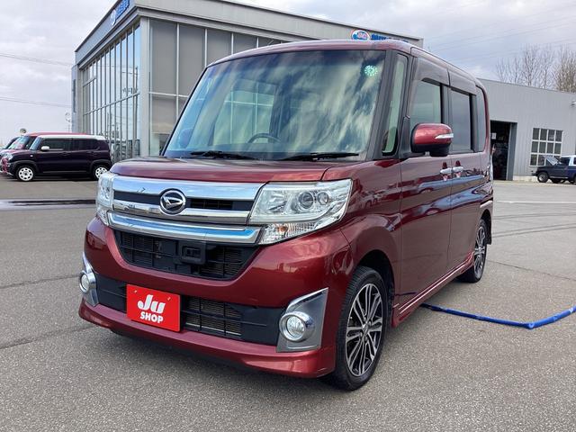 タント カスタムＲＳ　トップエディションＳＡ　４ＷＤ　衝突被害軽減ブレーキ　Ｂｌｕｅｔｏｏｔｈ　寒冷地仕様　リアカメラ　ＥＳＣ　両側パワースライドドア　キーレスエントリー　ナビ・ＴＶ　電動格納ドアミラー　ＬＥＤ　ＡＢＳ　ベンチシート　メモリーナビ（6枚目）