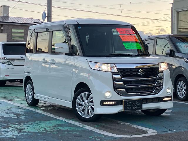 スペーシアカスタムZ ベースグレード 4WD Sエネチャージ(ハイブリッド機能) 純正メモリーナビ 全方位カメラ LEDフォグランプ/アクセサリーライナー 前席シートヒーター パワースライドドア HIDヘッドライト 純正14インチアルミ(2枚目)