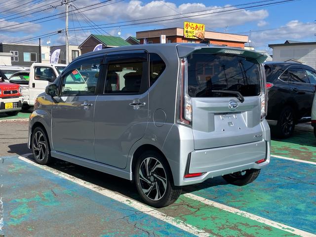 ムーヴ カスタム RS ハイパーSAIII 4WD ターボ LEDヘッドライト/フォグ/アクセサリーライナー ハーフレザーシート 純正フルセグナビ Bluetooth バックカメラ 純正エンジンスターター シートヒーター 純正15インチアルミ(3枚目)