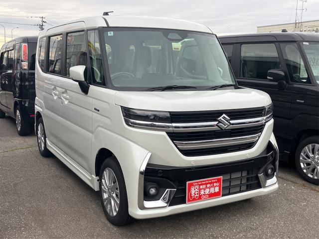 スペーシアカスタム ハイブリッドＧＳ　４ＷＤ　届け出済み未使用車　両側スライド・片側電動　クリアランスソナー　オートクルーズコントロール　レーンアシスト　衝突被害軽減システム　オートライト　ＬＥＤヘッドランプ　スマートキー（14枚目）