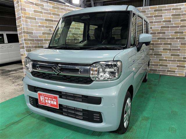 スペーシア ハイブリッドG 衝突被害軽減ブレーキ 障害物センサー 4WD プッシュスタートボタン ステアリングリモコン 横滑り防止装置 アイドリングストップ 運転席助手席シートヒーター オートエアコン 電動格納ドアミラー ABS(4枚目)