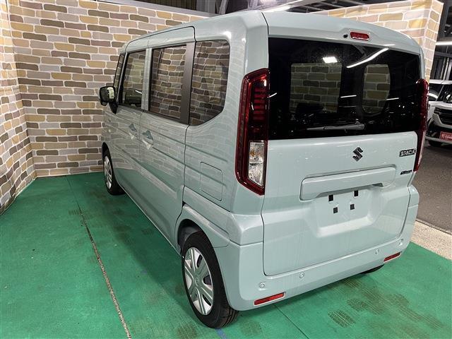 スペーシア ハイブリッドG 衝突被害軽減ブレーキ 障害物センサー 4WD プッシュスタートボタン ステアリングリモコン 横滑り防止装置 アイドリングストップ 運転席助手席シートヒーター オートエアコン 電動格納ドアミラー ABS(14枚目)