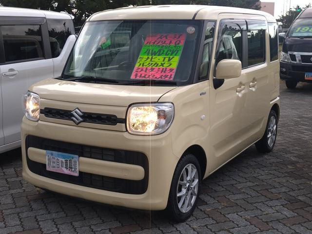 スペーシア ハイブリッドＧ　４ＷＤ　ナビ　フルセグＴＶ　Ｂｌｕｅｔｏｏｔｈ　Ｂカメラ　両側スライドドア　プッシュスタート　シートヒーター　オートライト　アイドリングストップ　キーレスプッシュスタート（8枚目）