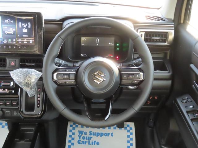 クロスビー ハイブリッドＭＺ　登録済未使用車　全周囲カメラ　９インチナビ　アップルカープレイ　ドラレコ（前後）ＥＴＣ　フロアマット　ドアバイザー　スタッドレスタイヤアルミホイール付　全車速追従クルコン　シートヒーター　ＢＳＭ（12枚目）