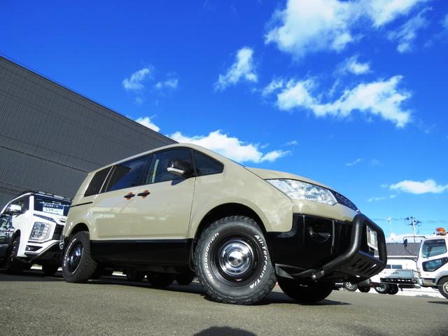 デリカＤ：５ シャモニー　４ＷＤ／ＮＥＷ全塗装ヴィンテージ仕様ＤＥＡＮクロスカントリー＆ＢＦグッドリッチＡＴタイヤＧＯＱＢＵＴＯ－ＲＥＶＯバンパーガードラプター塗装／ＭＡＤＬＹＳスモークテールガーニッシュＩＰＦドアプロテクター（8枚目）