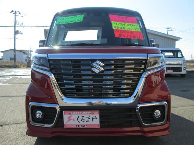 スペーシアカスタム ハイブリッドＸＳターボ　中部仕入れ　４ＷＤ　デュアルカメラブレーキサポート　両側電動スライドドア　フルセグ対応メモリーナビ　セレクトビューバックアイバックカメラ　ハーフレザーシート　純正１５ＡＷ　夏タイヤ新品　スマートキー（2枚目）