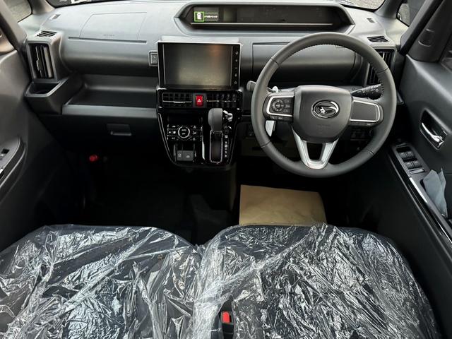 タント カスタムRS ディスプレイオーディオ 4WD 両側電動スライドドア クリアランスソナー 衝突被害軽減システム オートライト LEDヘッドランプ シートヒーター ベンチシート CVT 盗難防止システム ABS(2枚目)