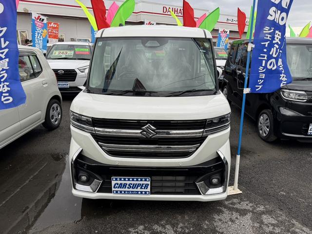 スペーシアカスタム ハイブリッドＧＳ　ステアリングスイッチ　シートヒーター　エンジンプッシュスタート　４ＷＤ　両側スライド・片側電動　クリアランスソナー　オートクルーズコントロール　レーンアシスト　衝突被害軽減システム　ＬＥＤヘッドランプ（2枚目）