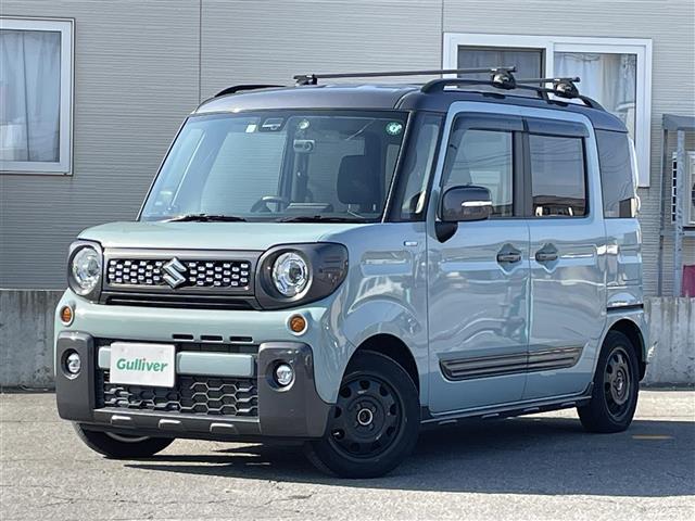 スペーシアギア ハイブリッドXZ ワンオーナー/4WD/社外オーディオ/両側パワースライドドア/パーキングセンサー/車線逸脱防止/衝突軽減ブレーキ/横滑り防止/純正LEDヘッドライト/フォグランプ/シートヒーター/ETC/取説/保証書(4枚目)