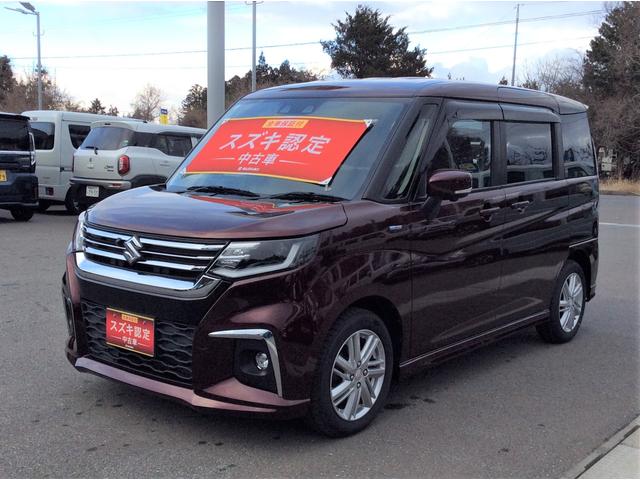 ソリオ ＨＹＢＲＩＤ　ＭＺ　４ＷＤ　全方位モニタ付きナビ　両側リア電動スライドドア　アダプティブクルーズコントロール　衝突被害軽減システム　横滑り防止機能　アイドリングストップ　プッシュスタート　オートエアコン　シートヒーター（9枚目）