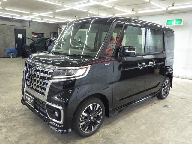 ハイブリッドXS 4WD スズキセーフティサポート 両側パワースライドドア スリムサーキュレーター ヘッドアップディスプレイ LEDヘッドライト LEDフォグ F左右シートヒーター ミラーヒーター 届出済未使用車(4枚目)