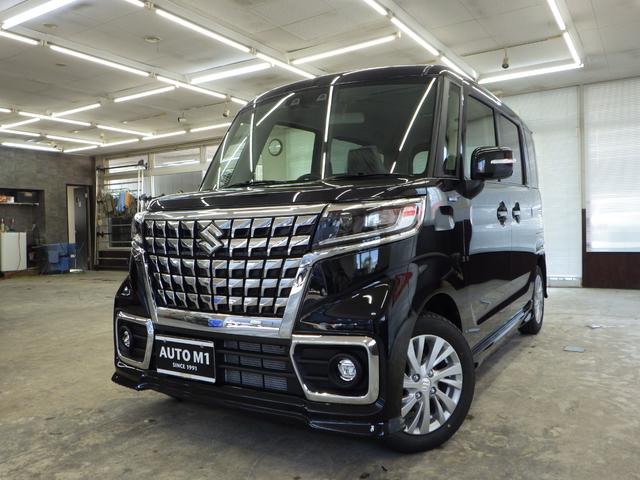 ハイブリッドGS 4WD スズキセーフティサポート 左側パワスラ リアソナー レーダークルーズ LEDヘッドライト LEDフォグ F左右シートヒーター ミラーヒーター 純正14インチAW 横滑り防止 届出済未使用車(2枚目)