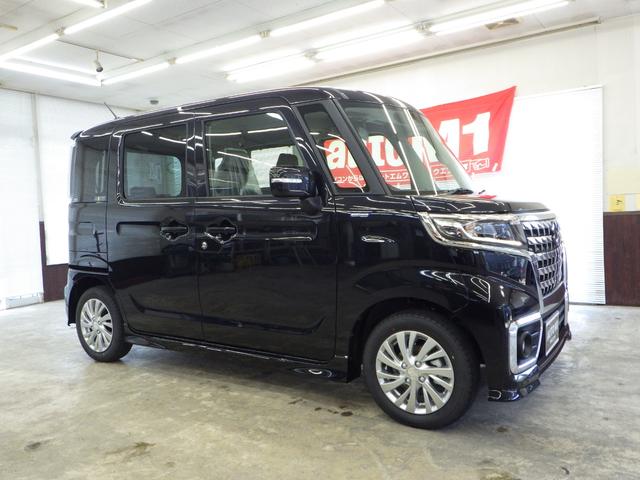 ハイブリッドGS 4WD スズキセーフティサポート 左側パワスラ リアソナー レーダークルーズ LEDヘッドライト LEDフォグ F左右シートヒーター ミラーヒーター 純正14インチAW 横滑り防止 届出済未使用車(3枚目)