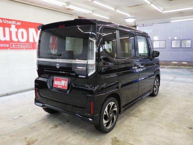 スペーシアカスタム ハイブリッドＸＳ　４ＷＤ　スズキセーフティサポート　両側パワスラ　ステアリングヒーター　ＨＵＤ　純正１５インチＡＷ　Ｒオットマンシート　レーダークルーズ　ＬＥＤヘッドライト　ＬＥＤフォグ　前後ソナー　届出済未使用車（8枚目）