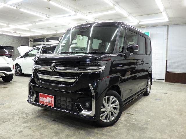 スペーシアカスタム ハイブリッドＧＳ　４ＷＤ　スズキセーフティサポート　左パワスラ　レーダークルーズ　Ｆ左右シートヒーター　ミラーヒーター　ＬＥＤヘッドライト　ＬＥＤフォグ　ロールサンシェード　純正１４インチＡＷ　ＥＳＰ　届出済未使用車（5枚目）