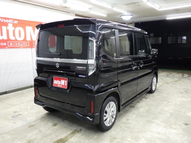 スペーシアカスタム ハイブリッドＧＳ　４ＷＤ　スズキセーフティサポート　左パワスラ　レーダークルーズ　Ｆ左右シートヒーター　ミラーヒーター　ＬＥＤヘッドライト　ＬＥＤフォグ　ロールサンシェード　純正１４インチＡＷ　ＥＳＰ　届出済未使用車（8枚目）