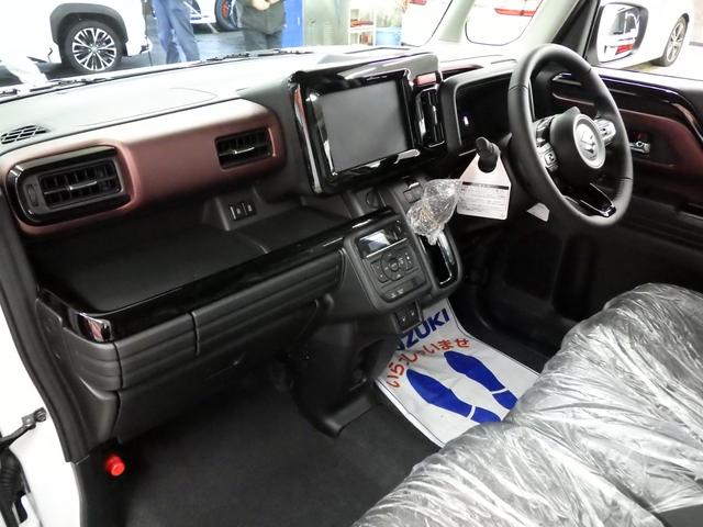 スペーシアカスタム ハイブリッドXS 4WD スズキセーフティサポート 両側パワスラ ステアリングヒーター 純正15インチAW シートバックテーブル Rオットマンシート スリムサーキュレーター HUD LEDヘッドライト 届出済未使用車(12枚目)