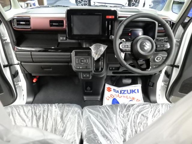 スペーシアカスタム ハイブリッドXS 4WD スズキセーフティサポート 両側パワスラ ステアリングヒーター 純正15インチAW シートバックテーブル Rオットマンシート スリムサーキュレーター HUD LEDヘッドライト 届出済未使用車(14枚目)