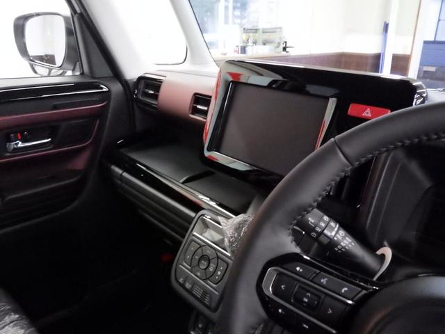 スペーシアカスタム ハイブリッドXS 4WD スズキセーフティサポート 両側パワスラ ステアリングヒーター 純正15インチAW シートバックテーブル Rオットマンシート スリムサーキュレーター HUD LEDヘッドライト 届出済未使用車(33枚目)