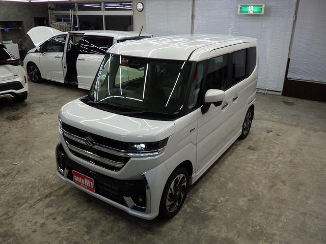 スペーシアカスタム ハイブリッドXS 4WD スズキセーフティサポート 両側パワスラ ステアリングヒーター 純正15インチAW シートバックテーブル Rオットマンシート スリムサーキュレーター HUD LEDヘッドライト 届出済未使用車(54枚目)