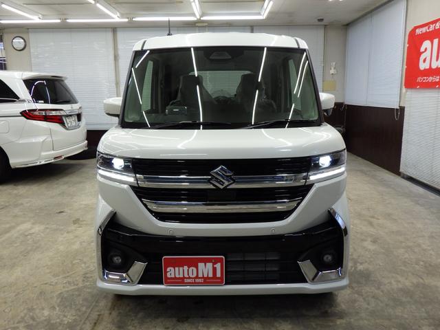 スペーシアカスタム ハイブリッドXS 4WD スズキセーフティサポート 両側パワスラ ステアリングヒーター 純正15インチAW シートバックテーブル Rオットマンシート スリムサーキュレーター HUD LEDヘッドライト 届出済未使用車(55枚目)