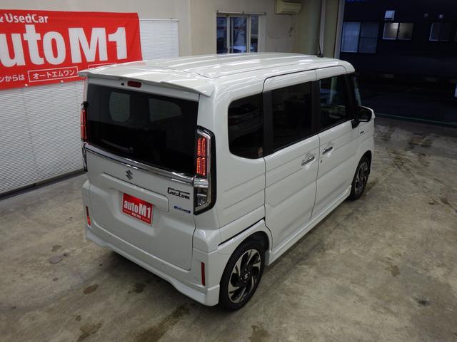 スペーシアカスタム ハイブリッドXS 4WD スズキセーフティサポート 両側パワスラ ステアリングヒーター 純正15インチAW シートバックテーブル Rオットマンシート スリムサーキュレーター HUD LEDヘッドライト 届出済未使用車(56枚目)