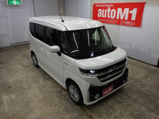 スペーシアカスタム ハイブリッドGS 4WD スズキセーフティサポート 左側パワスラ レーダークルーズ F左右シートヒーター ミラーヒーター LEDヘッドライト LEDフォグ 純正14インチAW 電動パーキング ESP 届出済未使用車(53枚目)