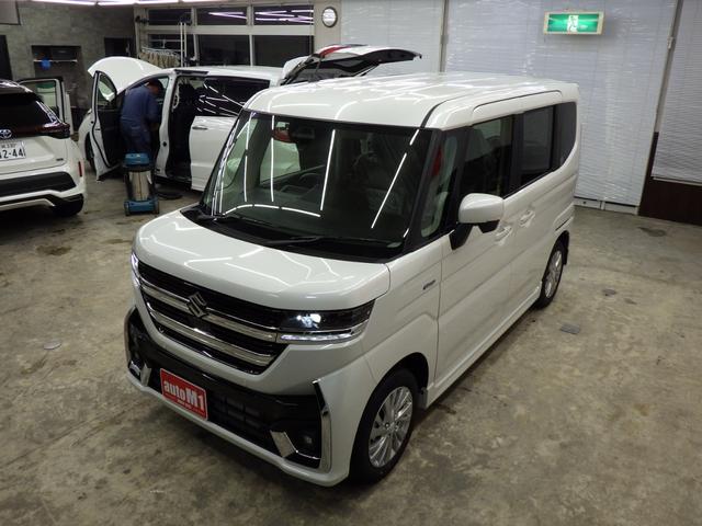 スペーシアカスタム ハイブリッドGS 4WD スズキセーフティサポート 左側パワスラ レーダークルーズ F左右シートヒーター ミラーヒーター LEDヘッドライト LEDフォグ 純正14インチAW 電動パーキング ESP 届出済未使用車(54枚目)