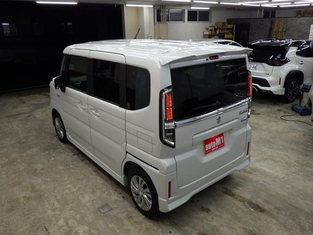 スペーシアカスタム ハイブリッドGS 4WD スズキセーフティサポート 左側パワスラ レーダークルーズ F左右シートヒーター ミラーヒーター LEDヘッドライト LEDフォグ 純正14インチAW 電動パーキング ESP 届出済未使用車(57枚目)