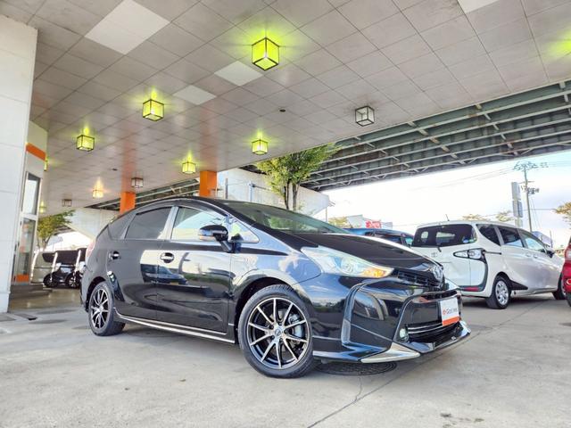 プリウスアルファ S 後期 モデリスタエアロ Bluetooth対応SDナビTV バックカメラ LEDヘッドライト&LEDフォグ デイライト ステアリングリモコン スマートキー プッシュスタート ETC 社外17インチAW(7枚目)