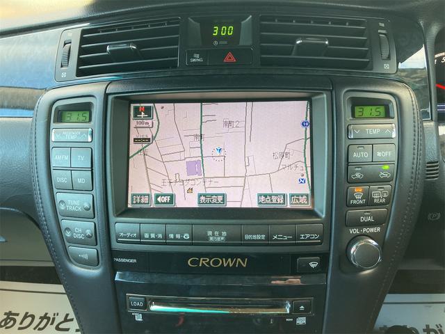 クラウン アスリートi-Four 4WD ETC オートクルーズコントロール バックカメラ ナビ TV アルミホイール オートライト HID AT スマートキー 盗難防止システム CD MD 記録簿 衝突安全ボディ ABS ESC(4枚目)