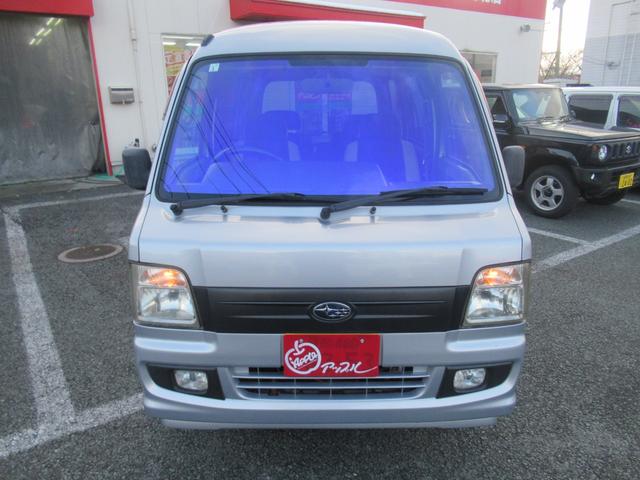 サンバーバン VB 5速マニュアル タイミングベルト交換済(99597km時) 規格外スバルハンドル LEDライト フロントガラスフィルム張り 前回車検透度測定クリア済(4枚目)