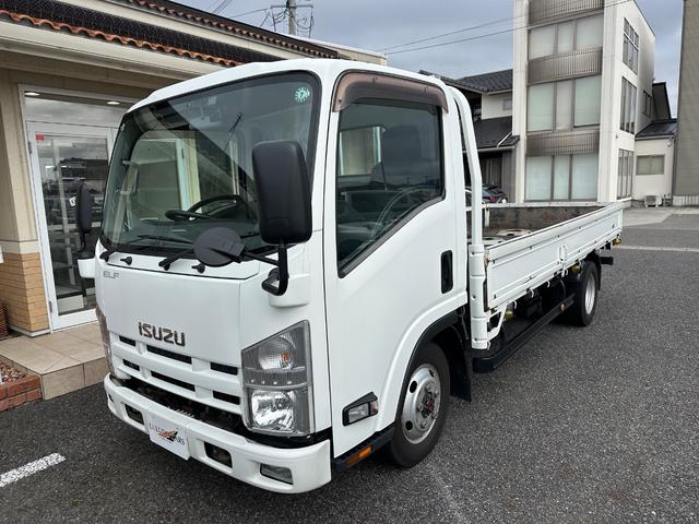 エルフトラック ロングフルフラットロー　ワンオーナー　４ＷＤ　５速マニアル　ターボ　標準ロングボディ　長さ４３４・幅１７９・アピトン張り　ＥＴＣ　運転席エアバッグ　ＡＢＳ　フォグ　切替え４ＷＤ　電動格納ミラー　荷台作業灯　精工ラック　記録簿（15枚目）