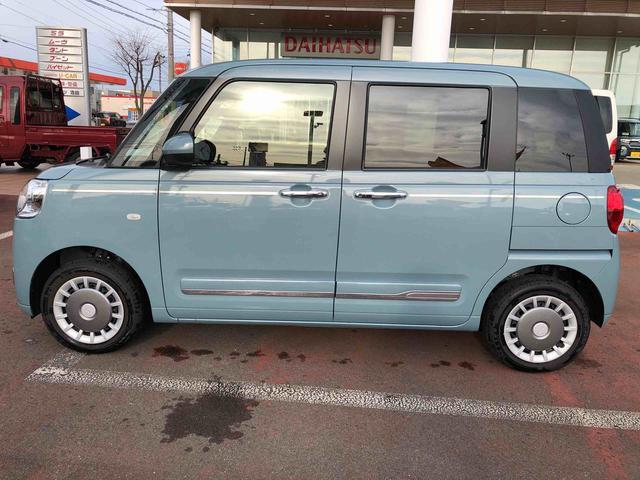 ムーヴキャンバス セオリーＧ　４ＷＤ　走行距離３４１７ｋｍ　４ＷＤ　スマートアシスト　フルホイールキャップ　オートエアコン　電動パーキングブレーキ　キーフリーシステム　スライドドア（5枚目）