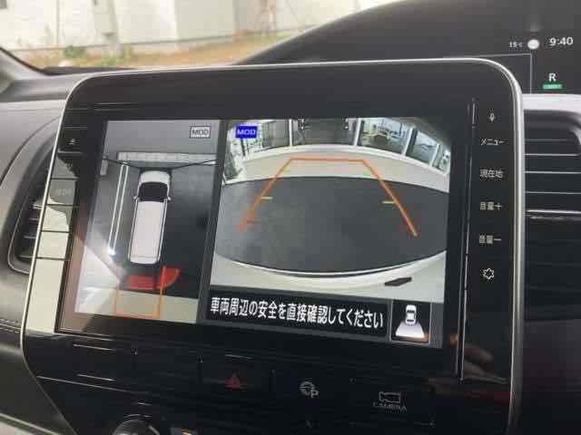 セレナ ハイウェイスターV ドライブレコーダー ETC 全周囲カメラ TV パークアシスト 両側電動スライドドア アイドリングストップ 電動格納ミラー 後席モニター 3列シート AT アルミホイール(4枚目)