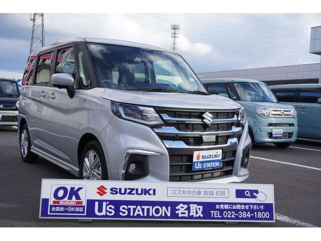 ソリオ ＨＹＢＲＩＤ　ＭＺ　３型　４ＷＤ　ＣＶＴ　全方位カメラ付ナビ　スズキコネクト対応　衝突被害軽減ブレーキシステム　先行車お知らせ機能　低速時ブレーキサポート　前後誤発進抑制機能　車線逸脱警報機能（3枚目）