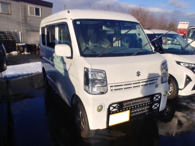 エブリイ PC 4WD 1インチリフトアップ 社外ディスプレイオーディオ 6スピーカーシステム 社外チューンナップウーハー 社外ホイール エンジンスターター ETC 社外スキッドガード 当社デモカー(3枚目)