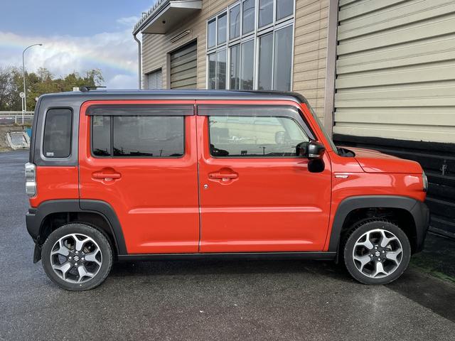 ハスラー ハイブリッドＸ　レーダーブレーキ　社外メモリーナビ　フルセグＴＶ　バックカメラ　アイドリングストップ　Ｂｌｕｅｔｏｏｔｈ　純正アルミホイール　ＨＩＤヘッドライト　オートライト　横滑り防止　ステアリングスイッチ（4枚目）