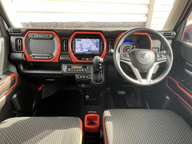 ハスラー ハイブリッドＸ　レーダーブレーキ　社外メモリーナビ　フルセグＴＶ　バックカメラ　アイドリングストップ　Ｂｌｕｅｔｏｏｔｈ　純正アルミホイール　ＨＩＤヘッドライト　オートライト　横滑り防止　ステアリングスイッチ（16枚目）