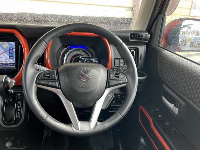 ハスラー ハイブリッドＸ　レーダーブレーキ　社外メモリーナビ　フルセグＴＶ　バックカメラ　アイドリングストップ　Ｂｌｕｅｔｏｏｔｈ　純正アルミホイール　ＨＩＤヘッドライト　オートライト　横滑り防止　ステアリングスイッチ（17枚目）