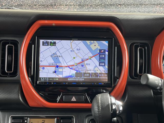 ハスラー ハイブリッドＸ　レーダーブレーキ　社外メモリーナビ　フルセグＴＶ　バックカメラ　アイドリングストップ　Ｂｌｕｅｔｏｏｔｈ　純正アルミホイール　ＨＩＤヘッドライト　オートライト　横滑り防止　ステアリングスイッチ（21枚目）