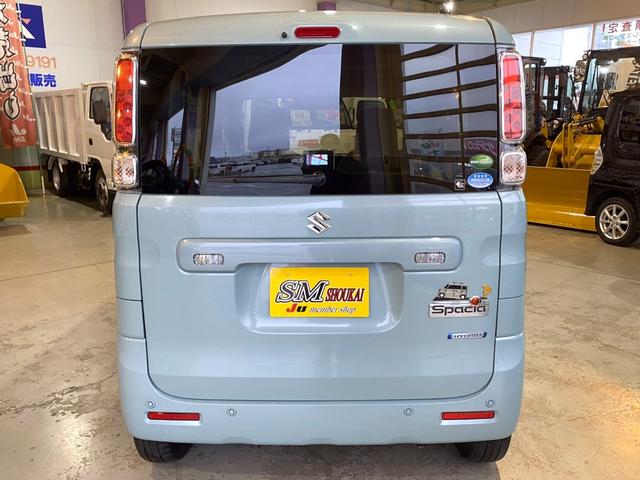 スペーシア ハイブリッドＸ　４ＷＤ　純正オプションナビ　フルセグＴＶ　ＥＴＣ　両側電動スライドドア　オートライト　スリムサーキュレーター　スマートキー　前席シートヒーター　衝突被害軽減ブレーキ　Ｒパーキングセンサー（3枚目）
