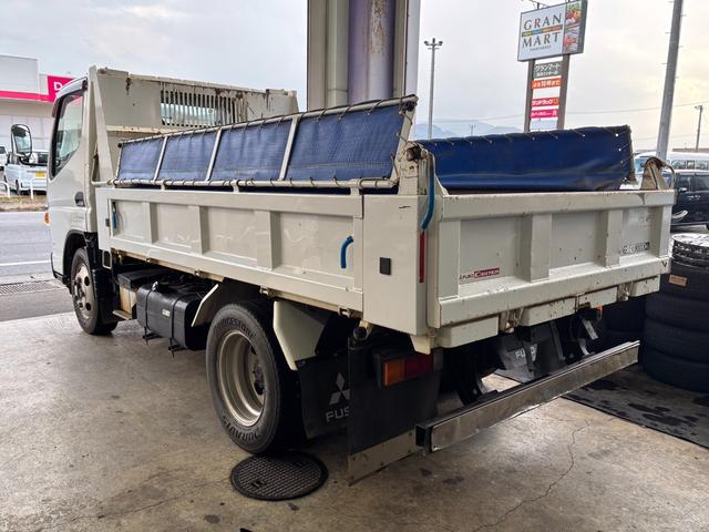 キャンター 　４ＷＤ　ＩＣターボ　１５０馬力　最大積載３ｔ　強化ダンプ　デュオニック６速セミオートマ　ラジオ　キーレス　左電格ミラー　荷台内寸長３０５　幅１５９　高３７（5枚目）