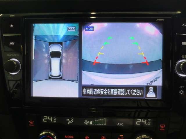 エクストレイル ２．０　ＡＵＴＥＣＨ　ｉパッケージ　２列車　４ＷＤ　純正メモリーナビ・ＴＶ・アラウンドビューモ　エマブレ　黒革シート　バックカメラ　ワンオーナ　全周囲カメラ　ＥＴＣ　アイドリングストップ　メモリーナビ　インテリキー　アルミホイール　ナビＴＶ　４ＷＤ　盗難防止装置　レーダークルコン（4枚目）