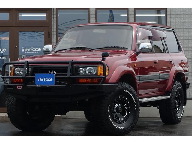ランドクルーザー８０ ディーゼルターボ後期型ＶＸリミテッド新品ＡＲＢ製バンパー　新品３インチリフトアップ新品インナーブラックヘッドライト新品オレンジコーナーレンズ新品ＬＥＤテールレンズ新品ＢＦグッドリッジオールテレーンタイヤクリムソンオプションビードロック付きデーモン（3枚目）