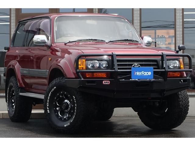 ランドクルーザー８０ ディーゼルターボ後期型ＶＸリミテッド新品ＡＲＢ製バンパー　新品３インチリフトアップ新品インナーブラックヘッドライト新品オレンジコーナーレンズ新品ＬＥＤテールレンズ新品ＢＦグッドリッジオールテレーンタイヤクリムソンオプションビードロック付きデーモン（5枚目）